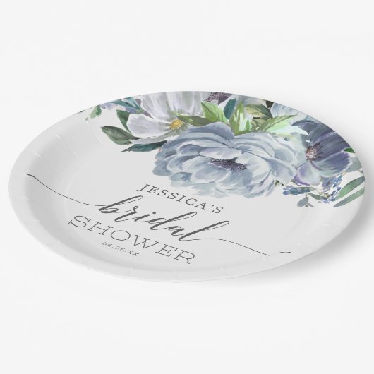 Dusty Blue Vrijgezellenfeest Papieren Bordje (Gekanteld)