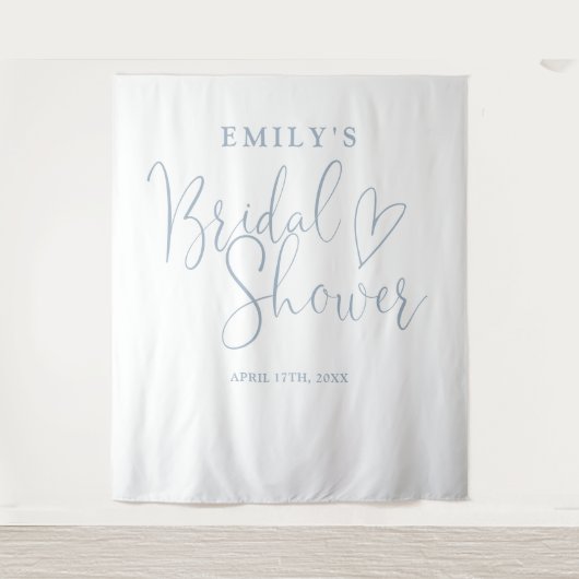 Dusty Blue Vrijgezellenfeest Photo Backdrop Wandkleed (Voorkant)