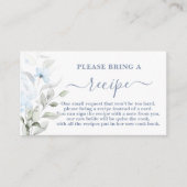 Dusty Blue Vrijgezellenfeest Recept Kaart Aanvraag (Voorkant)