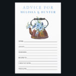 Dusty Blue Vrijgezellenfeest Tea Party Advies Kaar<br><div class="desc">Dusty Blue Wedding Shower Tea Party Advies Kaarten</div>