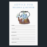 Dusty Blue Vrijgezellenfeest Tea Party Advies Kaar<br><div class="desc">Dusty Blue Wedding Shower Tea Party Advies Kaarten</div>