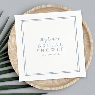 Dusty Blue Vrijgezellenfeest Wedding Simple Modern Servet