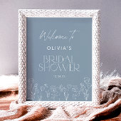 Dusty Blue Vrijgezellenfeest Welcome Poster