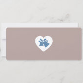 Dusty Blue & Warm Taupe Boarding Pass Wedding Kaart (Achterkant)