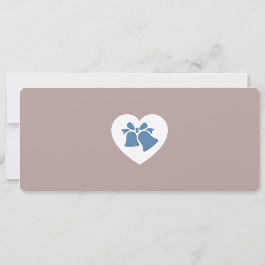 Dusty Blue & Warm Taupe Boarding Pass Wedding Kaart (Achterkant)