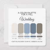 Dusty Blue Warm Taupe Fall Wedding Palette Card Kaart (Achterkant)