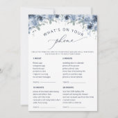 Dusty Blue Wat is er op uw telefoon Bruids spel Ka Kaart (Voorkant)