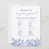 Dusty Blue Wat zit er in je tas Vrijgezellenfeest Kaart (Voorkant)
