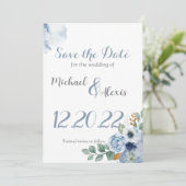 Dusty Blue Water-Color Kaart (Staand voorkant)