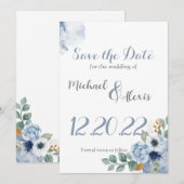 Dusty Blue Water-Color Kaart (Voorkant / Achterkant)