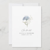 Dusty Blue Watercolor Floral Elegant Save The Date (Achterkant)