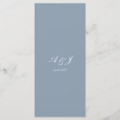 Dusty Blue Watercolor Floral Wedding Reception  Menu (Achterkant)