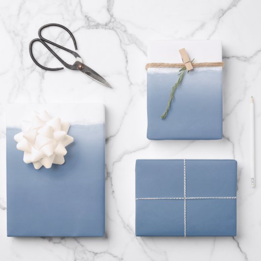 Dusty Blue Watercolor Inpakpapier Vel (Voorkant)