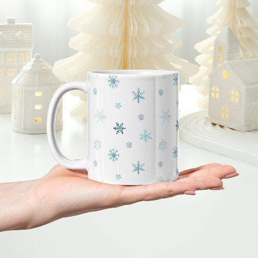 Dusty Blue Watercolor Snowflake Mug Koffiemok