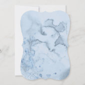 Dusty Blue Watercoloured Peach Wild Roos Kaart (Achterkant)