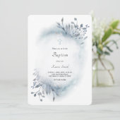 dusty blue waterverf Baptisme baby Kaart (Staand voorkant)