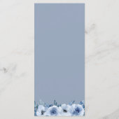 Dusty Blue Waterverf Bohemian Floral Wedding Menu (Achterkant)