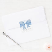 Dusty Blue Waterverf Bow Baby shower Bedankt Vierkante Sticker (Envelop)