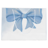 Dusty Blue Waterverf Bow Baby shower Groot Cadeauzakje (Achterkant)