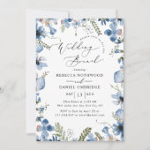 Dusty Blue Waterverf bruiloft brunch Kaart (Voorkant)