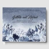 Dusty Blue Waterverf Bruiloft Gastenboek (Voorkant)
