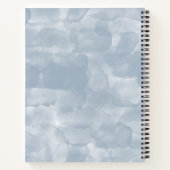 Dusty Blue Waterverf Brush Strokes Sketchbook Notitieboek (Achterkant)