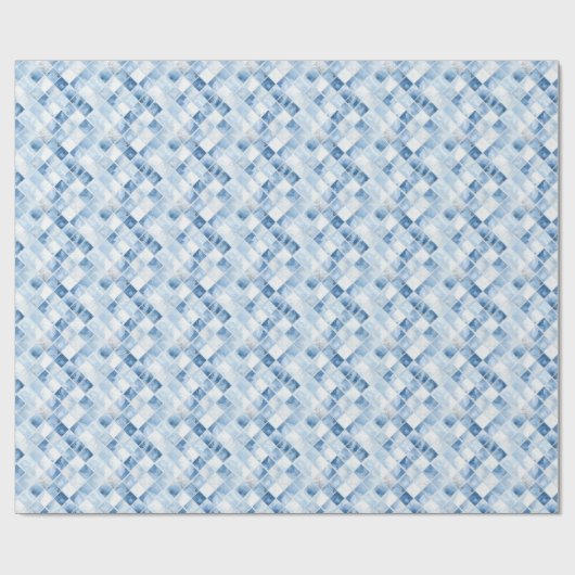 Dusty Blue Waterverf Check Pattern Cadeaupapier (Vlak)