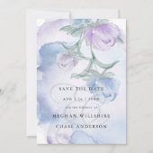 Dusty Blue Waterverf Country Floral Kaart (Voorkant)