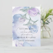 Dusty Blue Waterverf Country Floral Kaart (Staand voorkant)