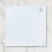 Dusty Blue Waterverf eerste communie doop Bedankjes Labels (Achterkant)