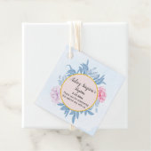 Dusty Blue Waterverf eerste communie doop Bedankjes Labels (In situ)