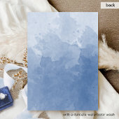 Dusty Blue, Waterverf Elegant Monogram Wedding Kaart