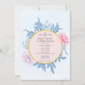 Dusty Blue Waterverf First Community Save The Date (Voorkant)