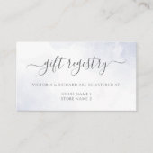 Dusty Blue Waterverf Floral Botanical Wedding Informatiekaartje (Voorkant)