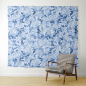 Dusty Blue Waterverf Floral Fotocall Dropback Wandkleed (In Situ (horizontaal))