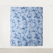 Dusty Blue Waterverf Floral Fotocall Dropback Wandkleed (Voorkant)