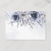 Dusty Blue Waterverf Floral Honeymoon Fonds Informatiekaartje (Achterkant)