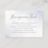 Dusty Blue Waterverf Floral Honeymoon Fonds Informatiekaartje (Voorkant)