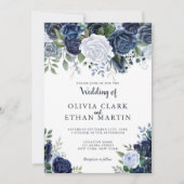 Dusty Blue Waterverf Floral Kaart (Voorkant)