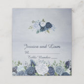 Dusty Blue Waterverf Floral Plaatskaartje (Buitenkant ongevouwen)