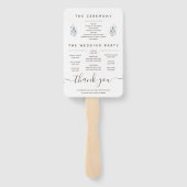 Dusty Blue Waterverf Floral Program Fans Handwaaier (Achterkant)