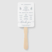 Dusty Blue Waterverf Floral Program Fans Handwaaier (Achterkant)