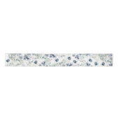 Dusty Blue Waterverf Floral Satin Ribbon Satijnen Lint (Voorkant)