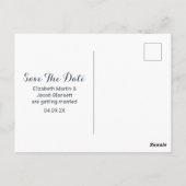 Dusty Blue Waterverf Floral Save the Date Briefkaart (Achterkant)