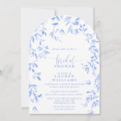 Dusty Blue Waterverf Floral Script Vrijgezellenfee Kaart (Voorkant)