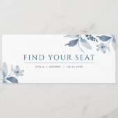 Dusty Blue Waterverf Floral Seating Chart Header (Voorkant)