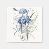 Dusty Blue Waterverf Floral Servet (Voorkant)