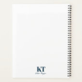 Dusty Blue Waterverf Floral  Vase Monogram Planner (Achterkant)