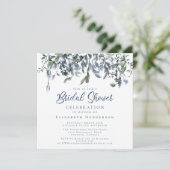 Dusty Blue Waterverf Floral Vrijgezellenfeest Kaart (Staand voorkant)