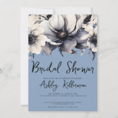 Dusty Blue Waterverf Floral Vrijgezellenfeest Kaart (Voorkant)